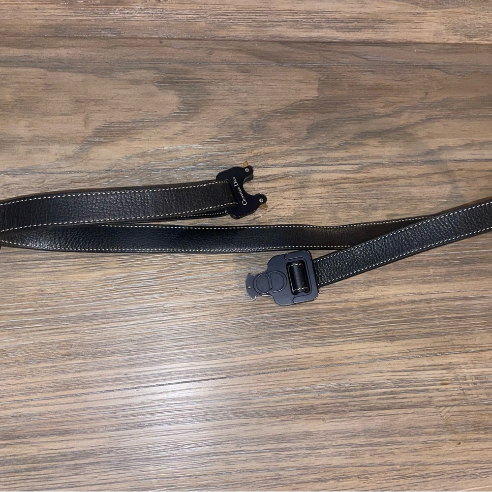 Christian Dior leather rollercoaster belt